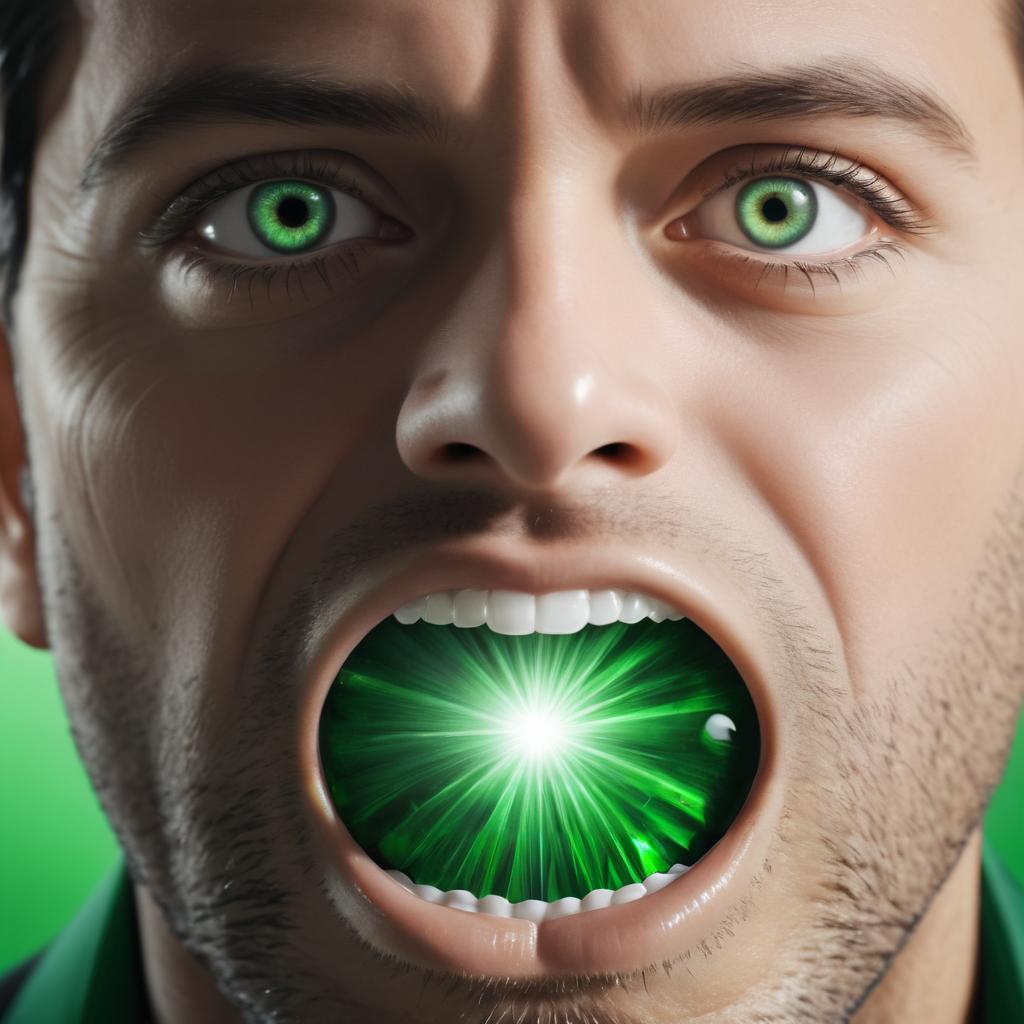 Photorealistic Man with Emerald Eyes