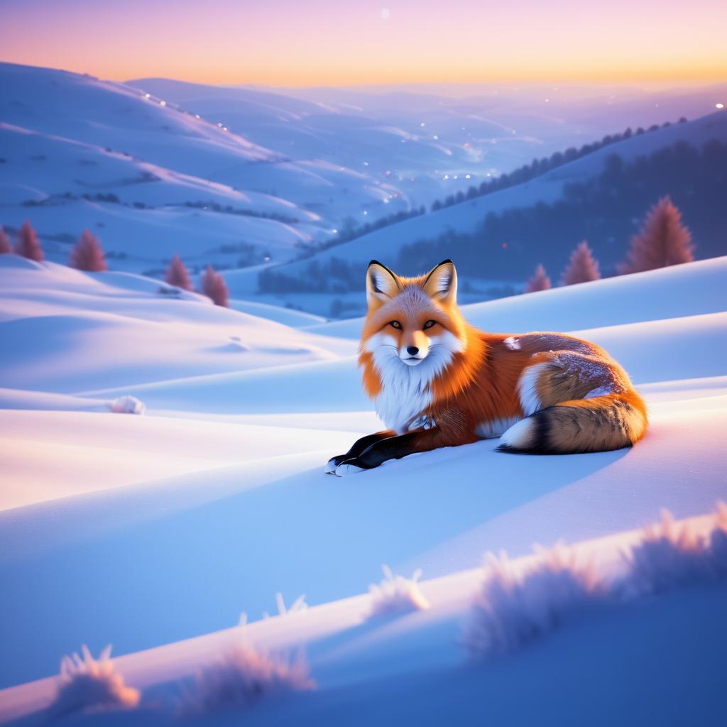 Charming Fox in a Winter Landscape