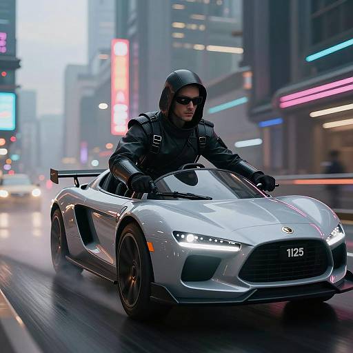 Futuristic Rogue Agent in Neon City