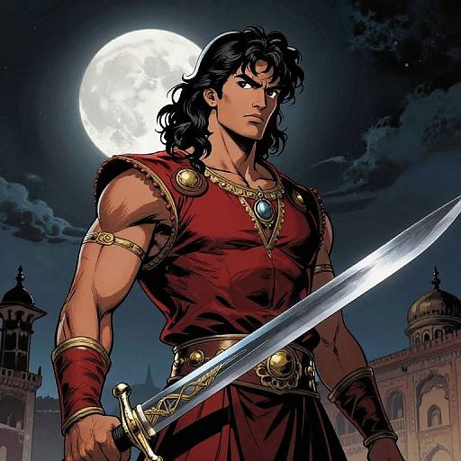 Psychological Mughal Warrior Comic Art