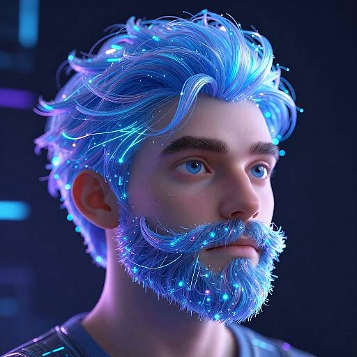 Futuristic AI Facial Hair Light Experiment