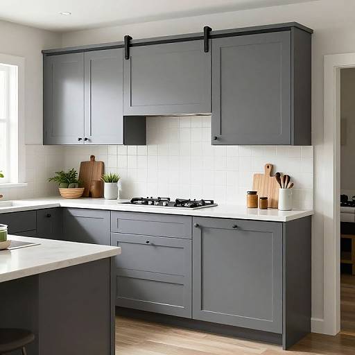 Barn Door Style Kitchen Cabinets