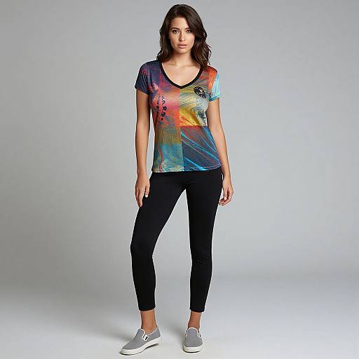 Artsy Woman in Graphic Tee Outfit