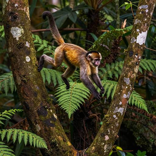 Energetic Monkey Leaping Through Jungle