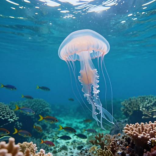 Impressionist Underwater Jellyfish View