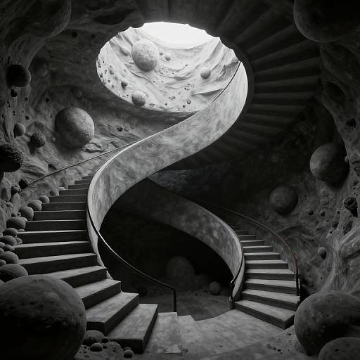 Surreal Infinite Spiral Staircase