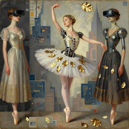 Futuristic Mechanized Ballerina Elegance