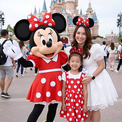 Festive Minnie Mouse with Family at Disney
