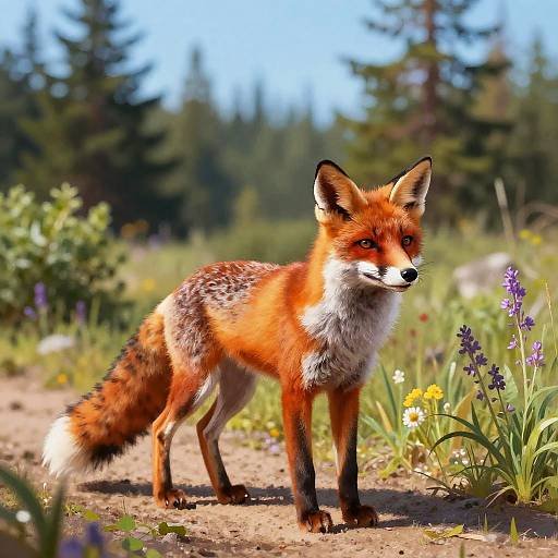 Colorful Digital Painting of Fox