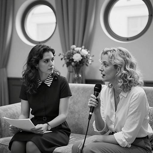 Contrasting Figures in a Stylish Room