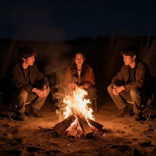 Campfire Gathering Under the Stars