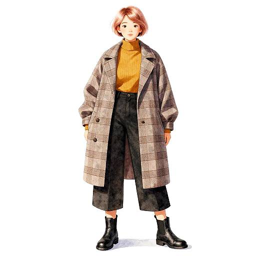 Teenage Girl in Stylish Autumn Outfit