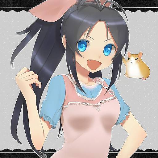 Illustration of Hamuzou, idolmaster in the style of Puchiman