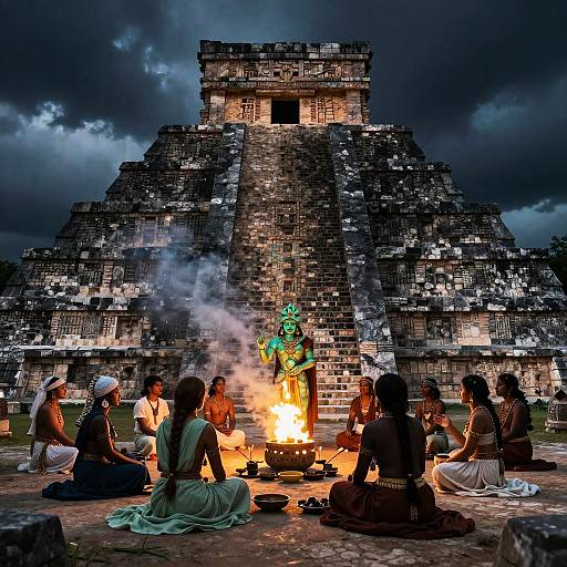 Ancient Mayan Temple Ceremony
