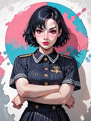 Realistic Girl in Minimalist Mini Dress