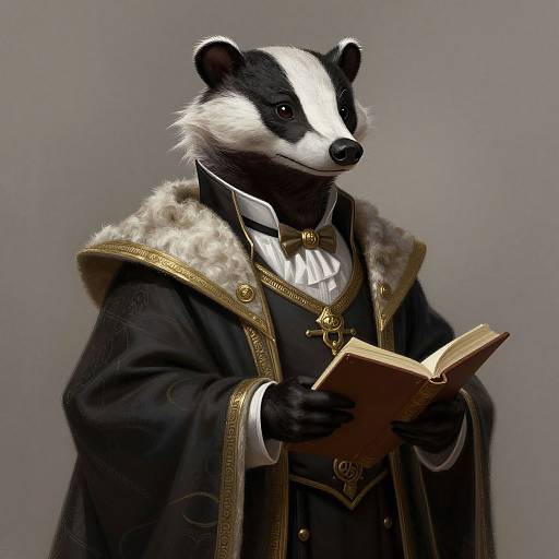 Elegant Badger Librarian Character Design