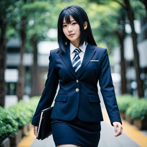 Professional Businesswoman in Navy Suit