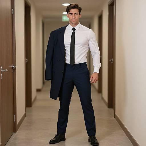 Man in Muscle Suit Costume