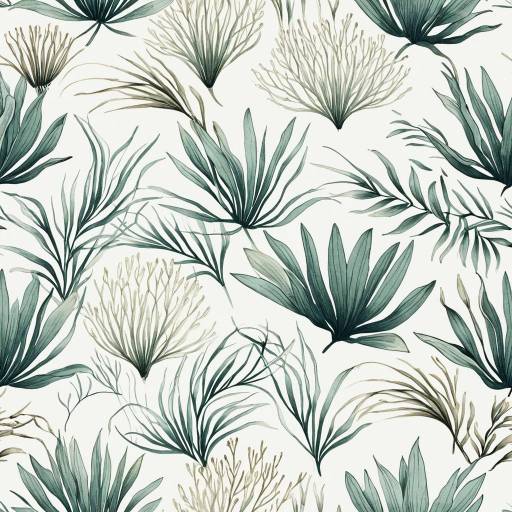 Aquatic Plants Fabric Pattern