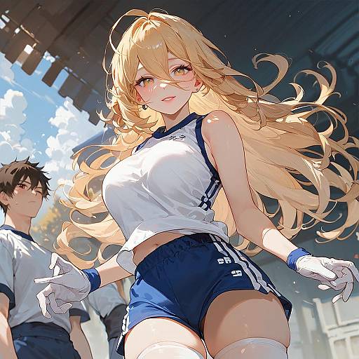 Misaki Shokuhou in Dynamic Gym Pose