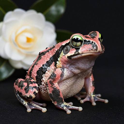 Chubby Coral Pink Frog Portrait