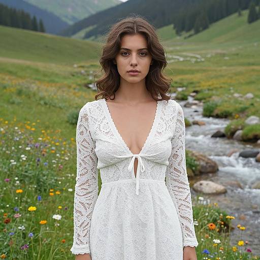 Young Woman in Mountain Meadow
