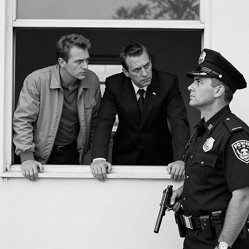 Intense Discussion Between Men and Police Officer