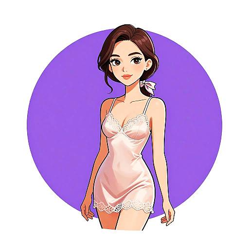 Elegant Boudoir Woman in Silk Chemise