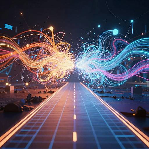 Abstract AI Clash of Runway and MidJourney