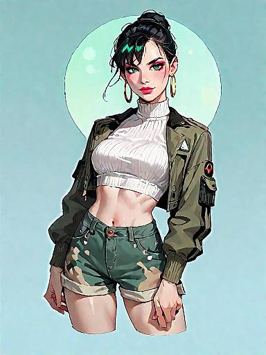 Stylish Woman in Casual Streetwear