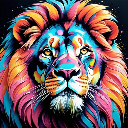 Surreal Lion Graffiti Mural in Pastels Surreal Lion Graffiti Mural in Pastels