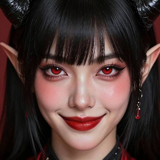 Ultra-Realistic Red-Eyed Elf Portrait
