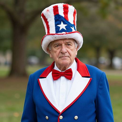 Patriotic Older Man in Vintage Costume