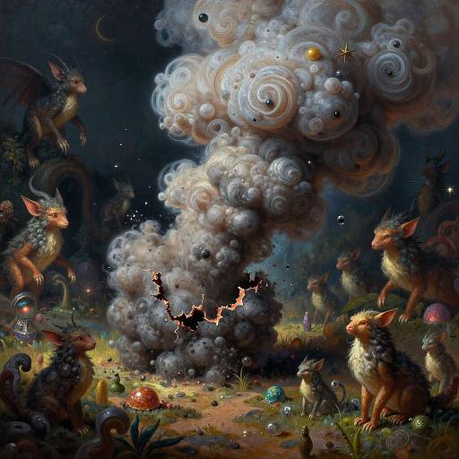 Surreal Mystical Creatures and Interdimensional Cloud