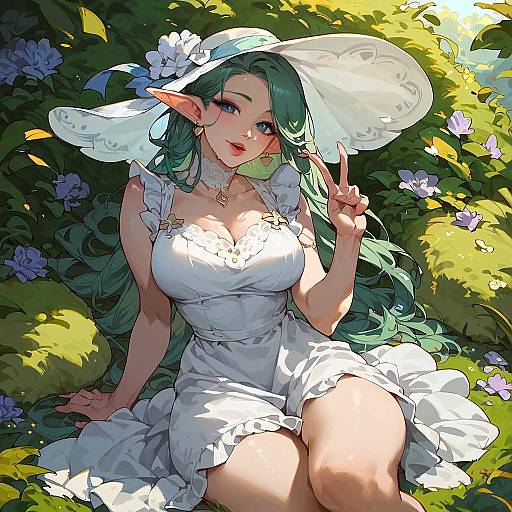 Beautiful Elf Woman in Sundress
