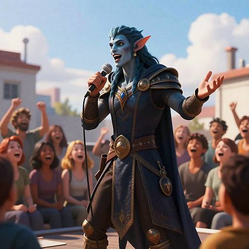 Charismatic Aasimar Rooftop Comedy