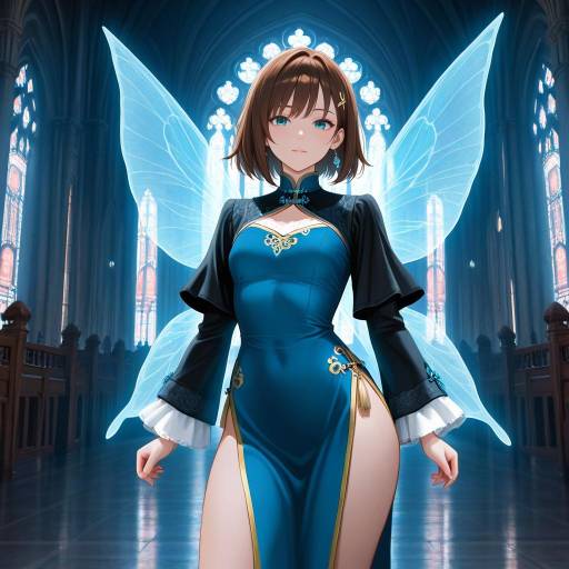Elegant Anime Girl with Fairy Wings Elegant Anime Girl with Fairy Wings