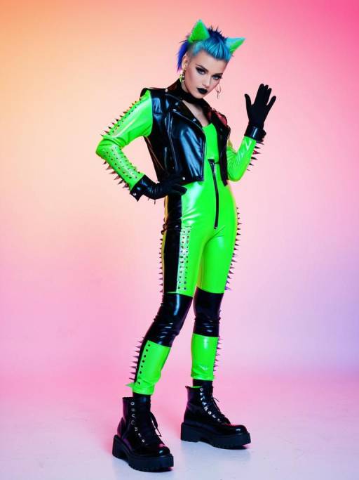 Neon Punk Alternative Fashion Model