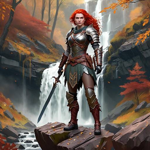 Fierce Warrior in Autumn's Embrace
