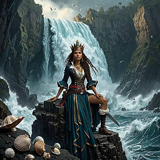 Oceanic Pirate Queen by Waterfall