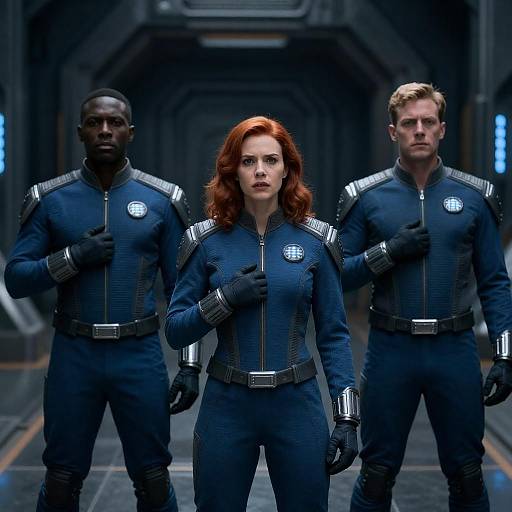 Sci-Fi Soldiers in Dark Corridor