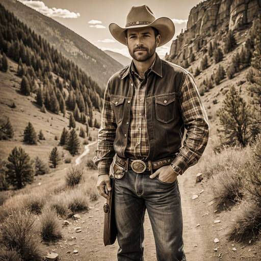 Stocky Cowboy on Mountain Trail