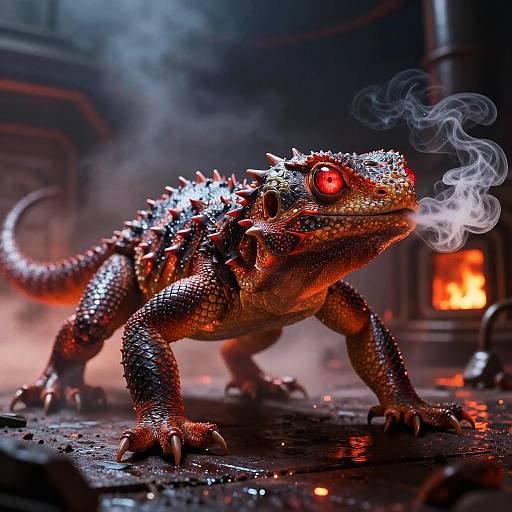 Blazing Ember-Lizard in Furnace