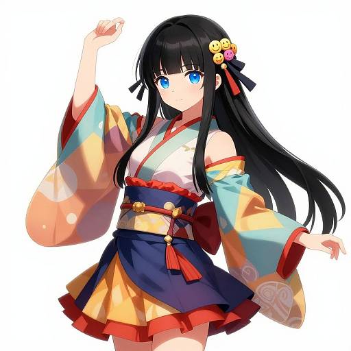 Anime Girl in Traditional Japanese Outfit