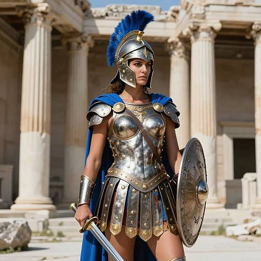 Female Warrior in Greek Armor