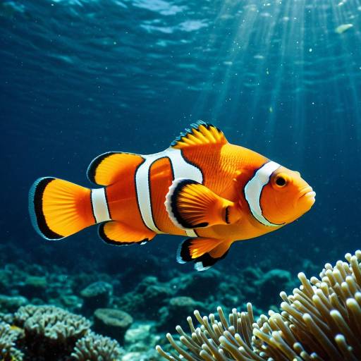 Clownfish in Ocean Sunlight Clownfish in Ocean Sunlight