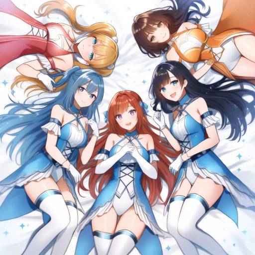 Charming Group of Colorful Girls