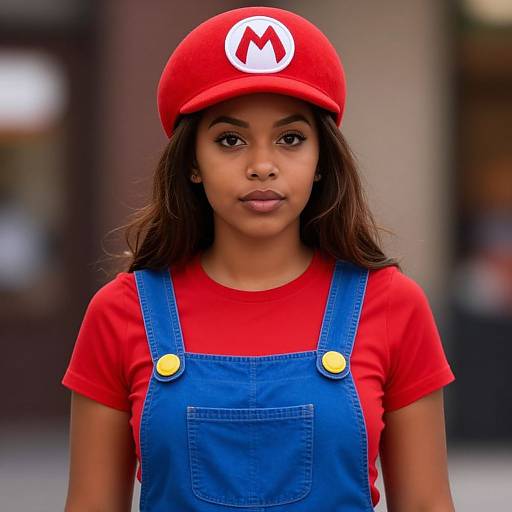 Realistic Woman in Mario Bros Costume