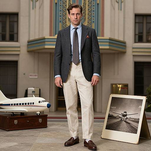 Vintage Style Man in Art Deco Setting