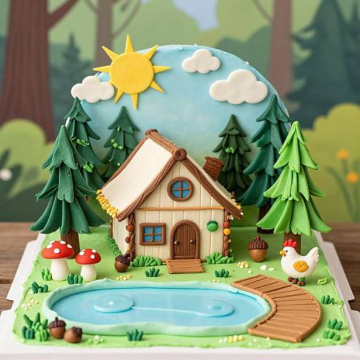 Rustic Campout-Themed Custom Cake